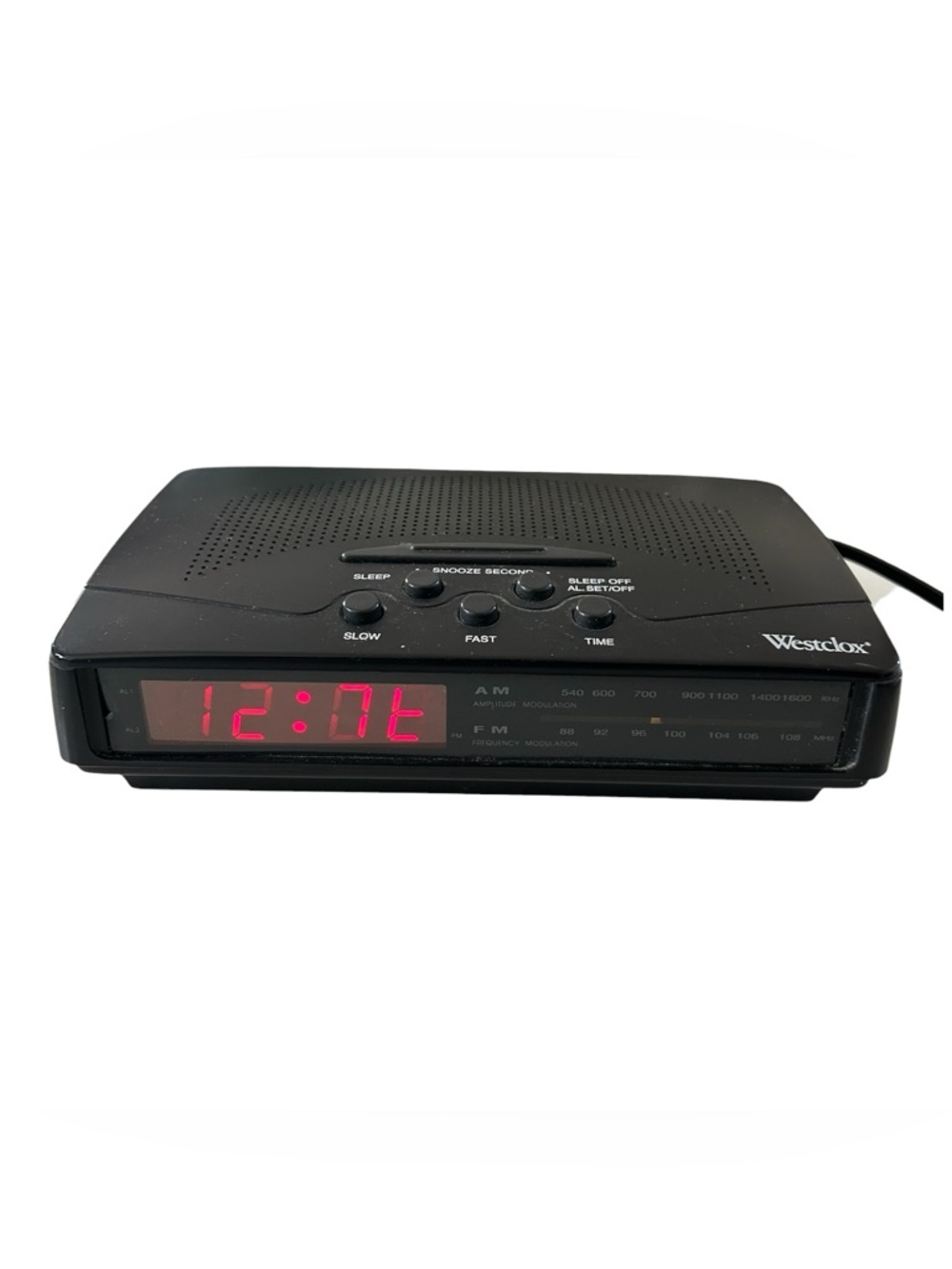 Westclox Dual Alarm Clock Radio Model 80183 AM FM Snooze‎ LED Black Tested